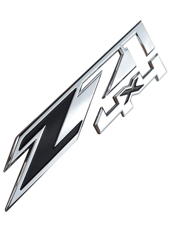 Aimoll 2pcs Z71 4x4 Emblems Replacement for GMC Chevy Silverado Sierra Tahoe Suburban New 1500 2500 3500 Decal (Chrome Black1) - Image 2